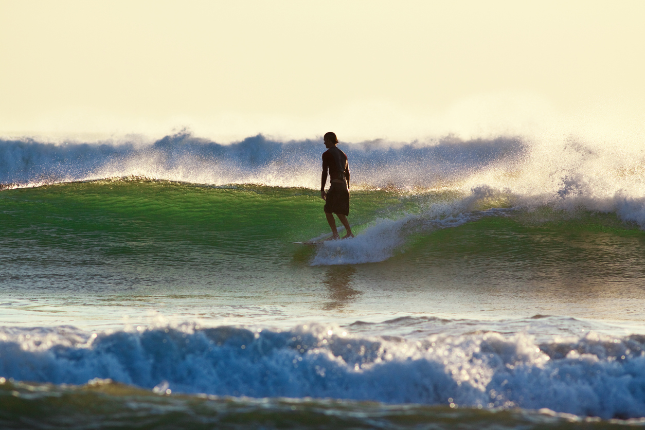 surfer at sunset