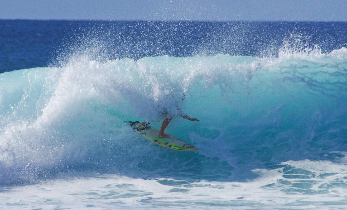 Surfer under the lip
