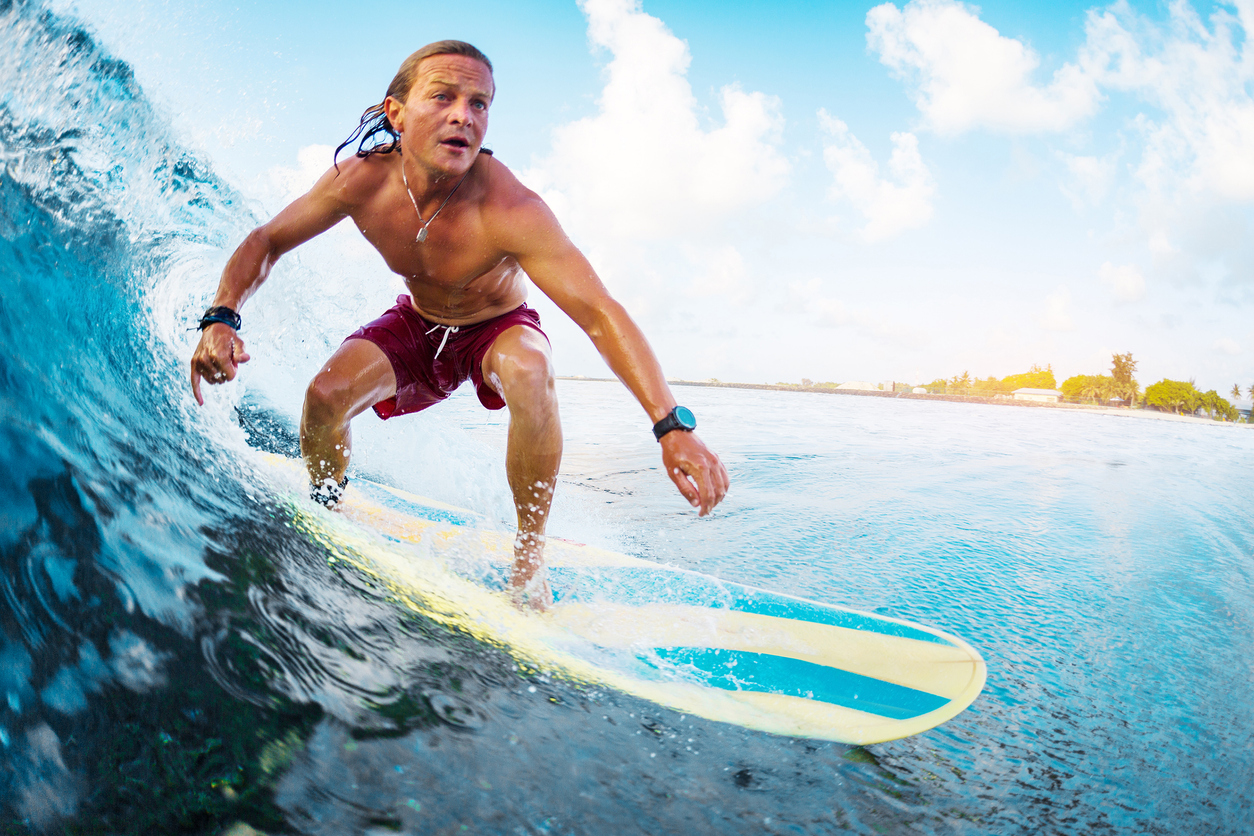 Surfing in the Maldives