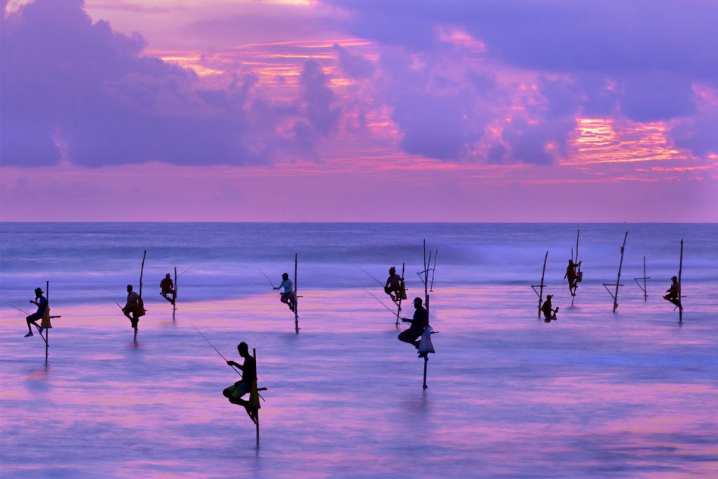 Fishermen-on-stilts in Sri Lanka