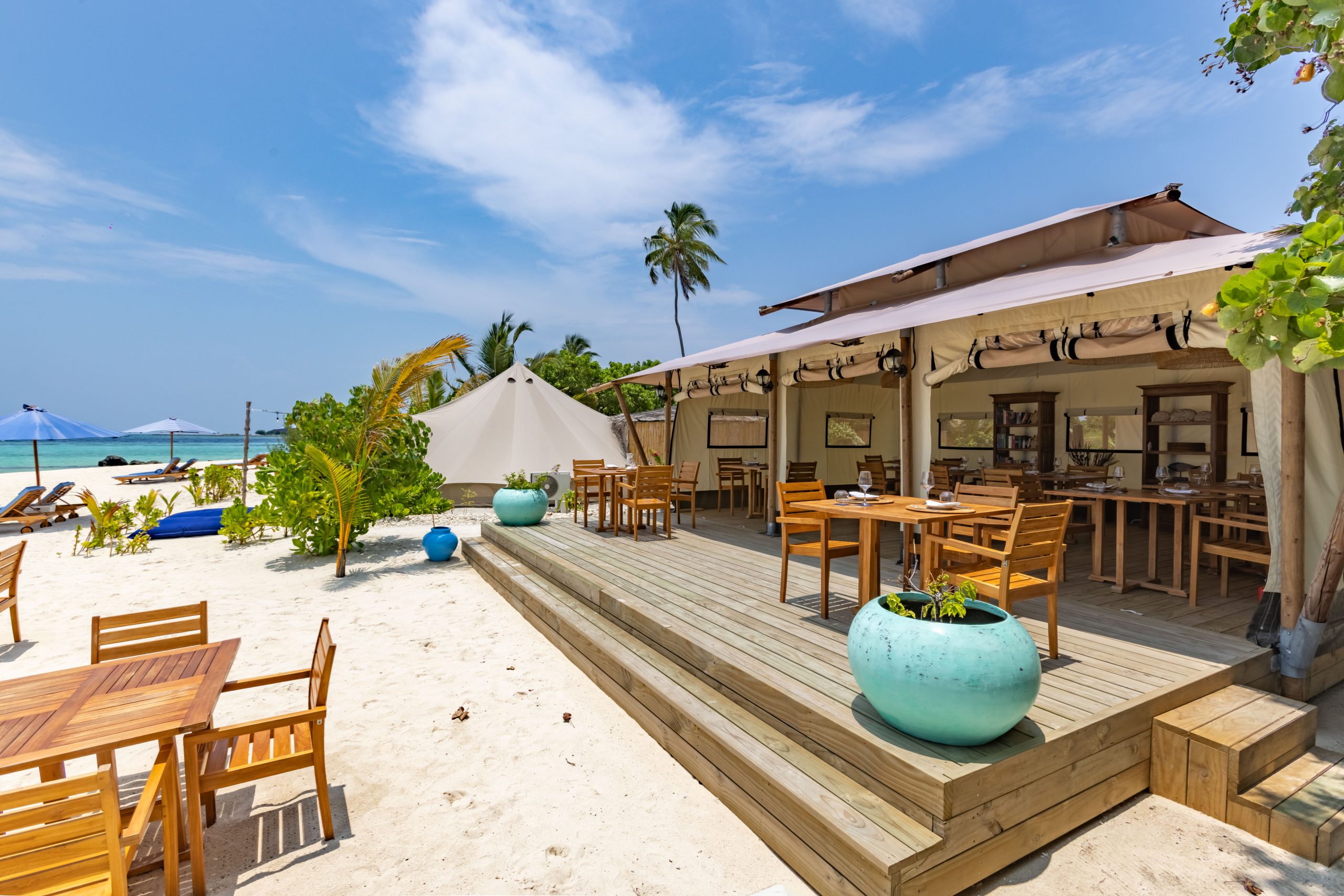 The restaurant in the Maldives