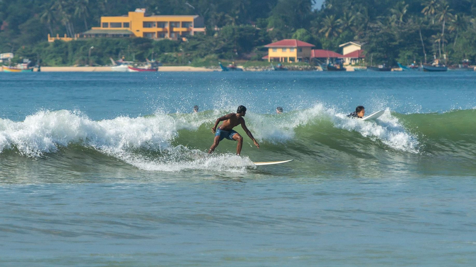 Surfing-small-waves-in-Weligama